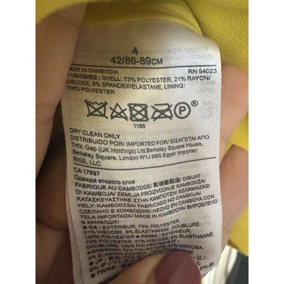 Banana Republic Flounce Dress Yellow SIZE 4 Fit And Flare - Picture 5 of 8